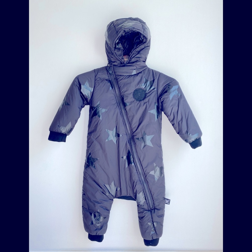 Nununu kids fashion brand baby black stars coverall coat!